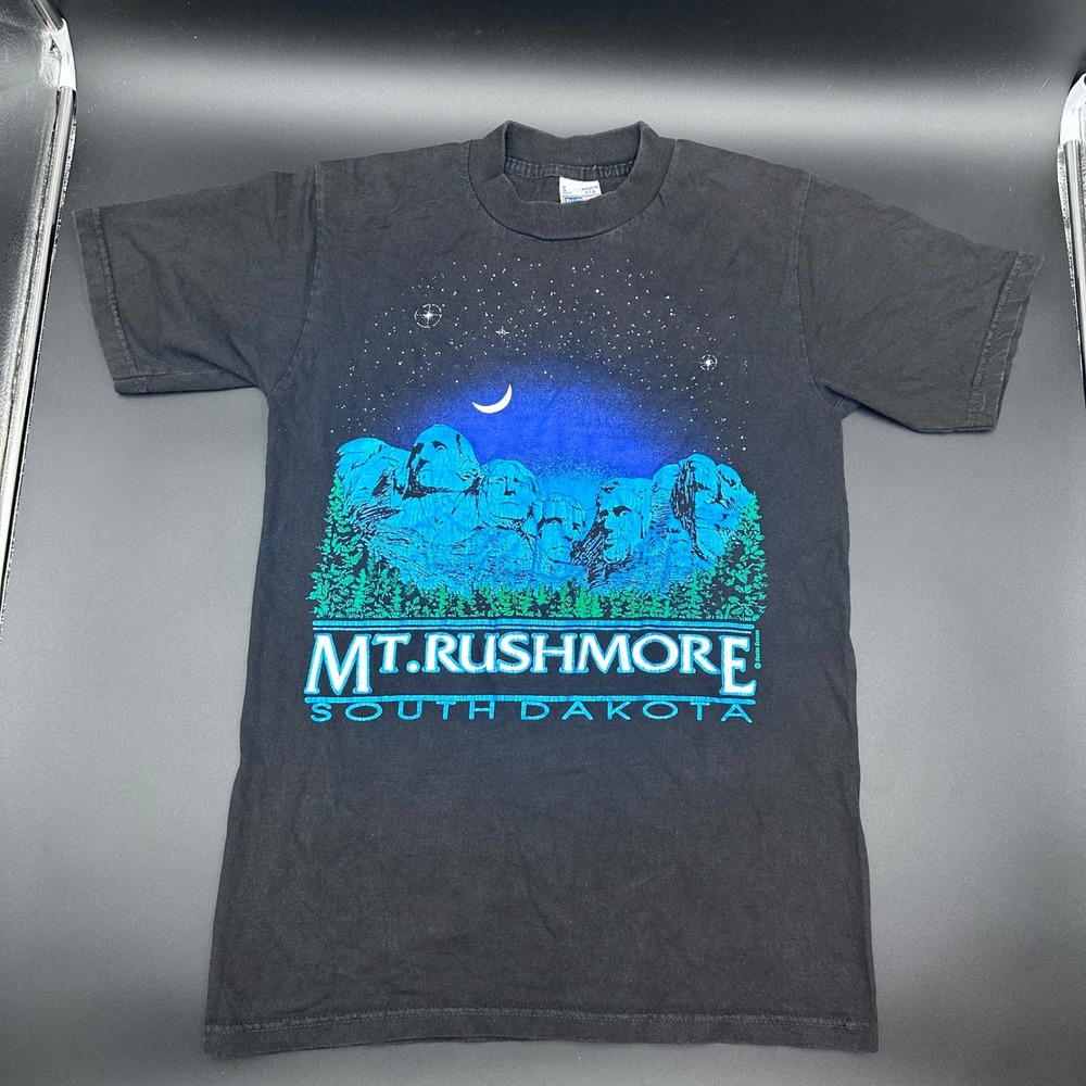 Vintage Mt Rushmore South Dakota Graphic T Shirt Basic CSS‎ Black Small